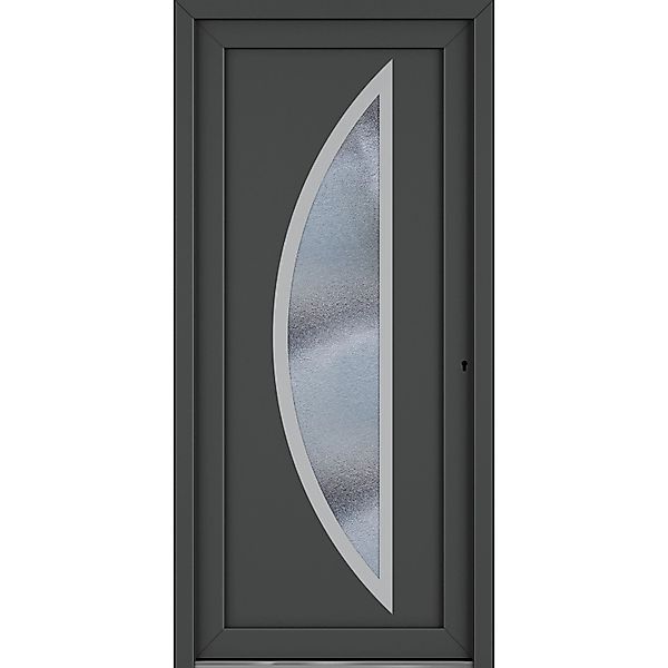 Roro Haustür OKE 1104 Kunststoff Weiß-Anthrazit 100 cm x 210 cm DIN R günstig online kaufen