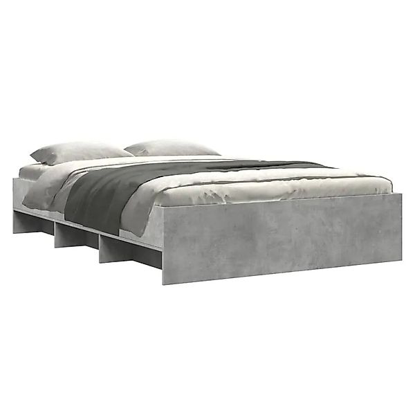 vidaXL Bettgestell Betongrau 120x200 cm Holzwerkstoff 3295663 günstig online kaufen
