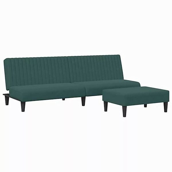 vidaXL Sofa 2-tlg. Sofagarnitur Dunkelgrün Samt günstig online kaufen