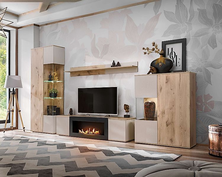 99rooms Wohnwand Kalyna, (Set (4-St), Wohnmöbel, Wohnzimmer-Set), Modern De günstig online kaufen