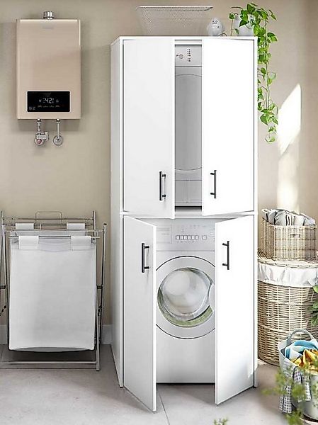 freiraum Waschmaschinenumbauschrank LAUNDRY (2-teilig) (2-teilig) in weiss günstig online kaufen
