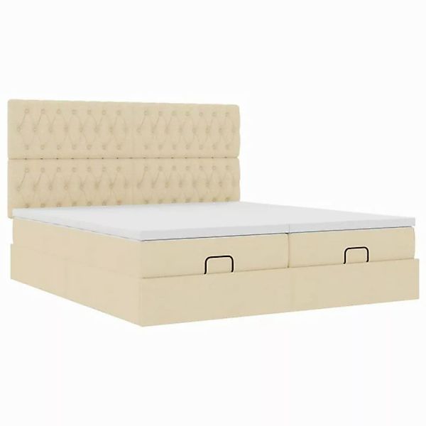 vidaXL Bett Ottoman-Bett mit Matratzen Creme 160x200 cm Stoff günstig online kaufen