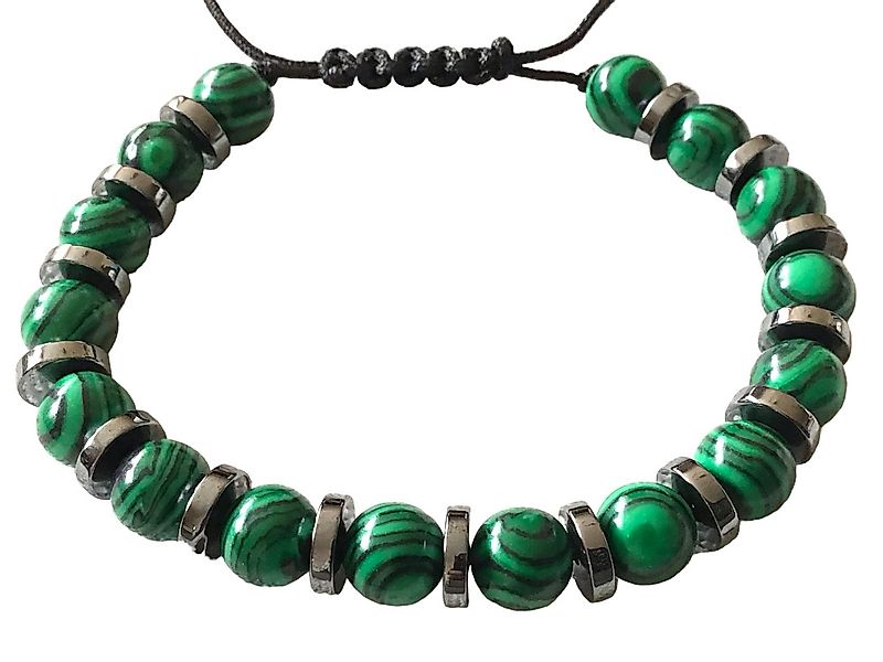 Steinfixx® Perlenarmband 6mm Hämatit-Malachitglas - Stein des Blutes - Bras günstig online kaufen