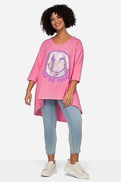 Angel of Style Longshirt Longshirt Smiley Rundhals Langarm gerundeter Saum günstig online kaufen