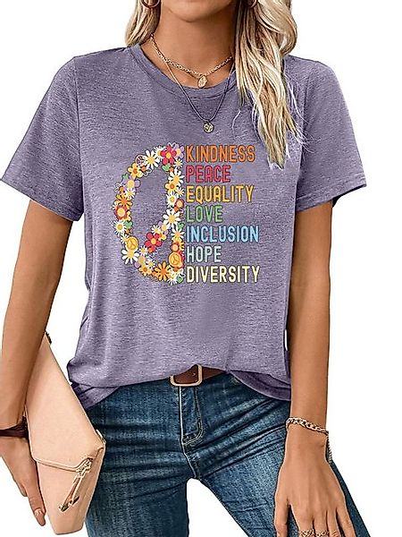 PYL Rundhalsshirt Damen Sommer Kurzarmbluse Gänseblümchen Ausgefallene Prin günstig online kaufen