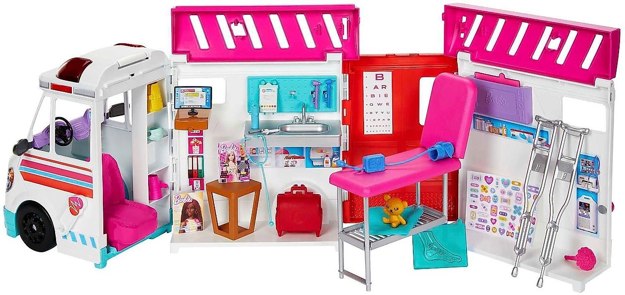 Barbie Puppen Fahrzeug Krankenwagen 2-in-1 Spielset, günstig online kaufen
