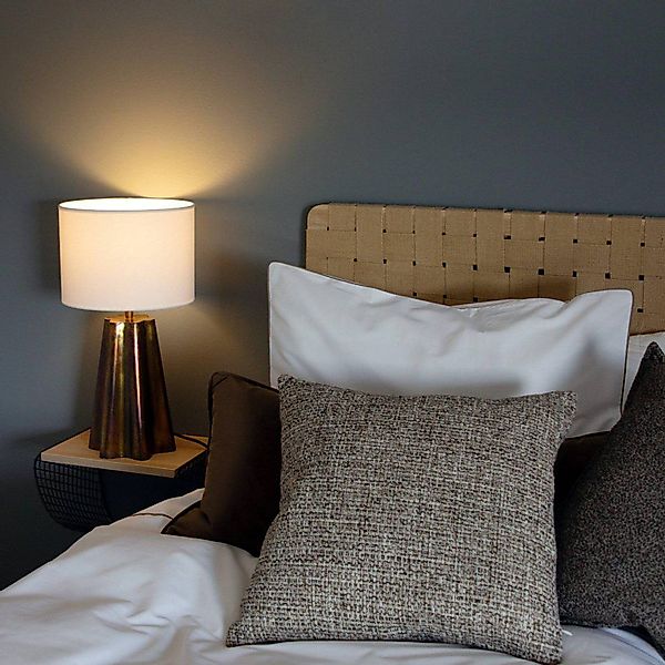 PR Home Tischlampe Aira, Höhe 50 cm, messingfarben/weiß günstig online kaufen