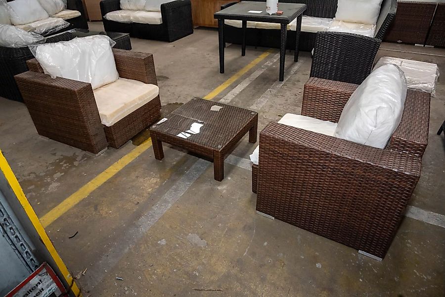 #HBM 2969: 2x Sessel Provence + Tisch Fiji-braun-meliert günstig online kaufen