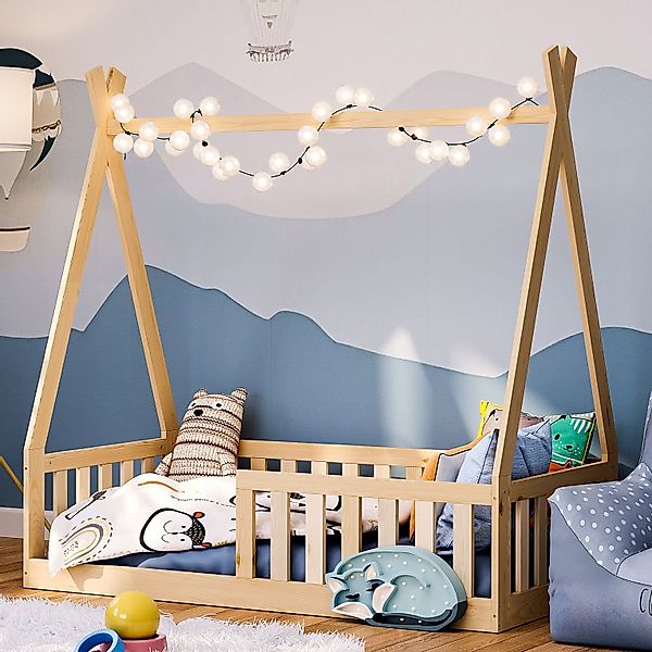 Bellabino Kinderbett Tajo (Tipi-Bodenbett, 70x140 cm, günstig online kaufen