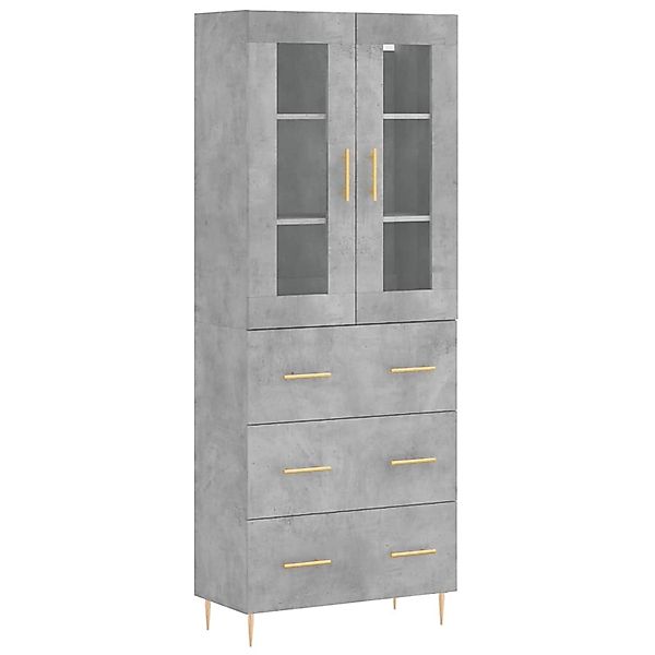 vidaXL Highboard Betongrau 69,5x34x180 cm Holzwerkstoff 3198397 günstig online kaufen