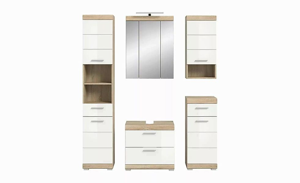 Badmöbel-Set SCHLOONSEE  5 teilig  inklusive LED Beleuchtung  bestehend aus günstig online kaufen