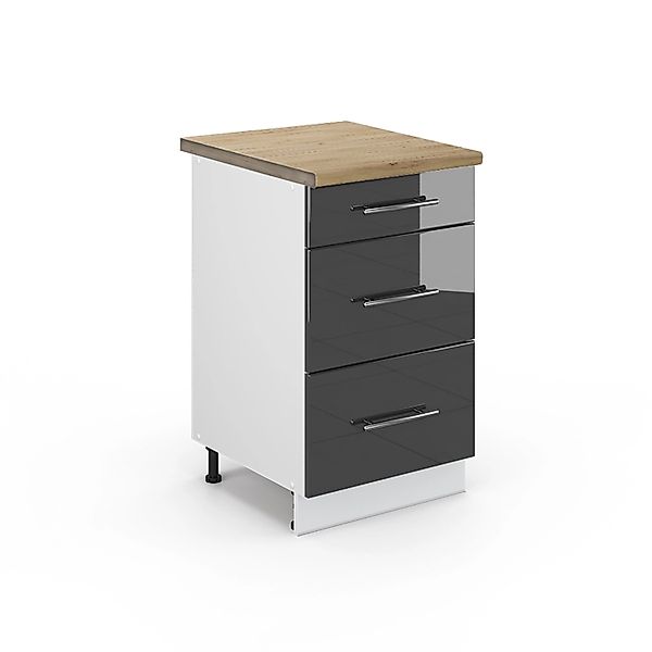 Vicco Unterschrank Fame-Line, Anthrazit Hochglanz/Weiß, (1-St) günstig online kaufen