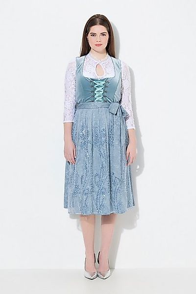 Ulla Popken Dirndl Dirndl Stickerei Schnürung Carré-Ausschnitt günstig online kaufen