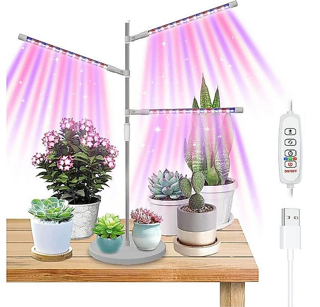 Rosnek Pflanzenlampe 3 Köpfe Vollspektrum, 72 LEDs, Timer, 10 Dimmstufen, H günstig online kaufen