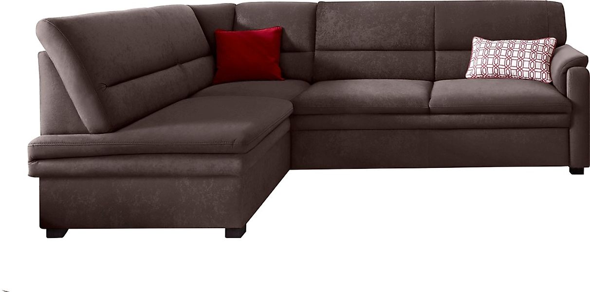 sit&more Ecksofa »Pisa L-Form« mit Federkern, wahlweise mit Bettfunktion günstig online kaufen