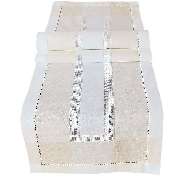 matches21 HOME & HOBBY Tischdecke Tischläufer ALMA Leinenoptik mit Hohlsaum günstig online kaufen