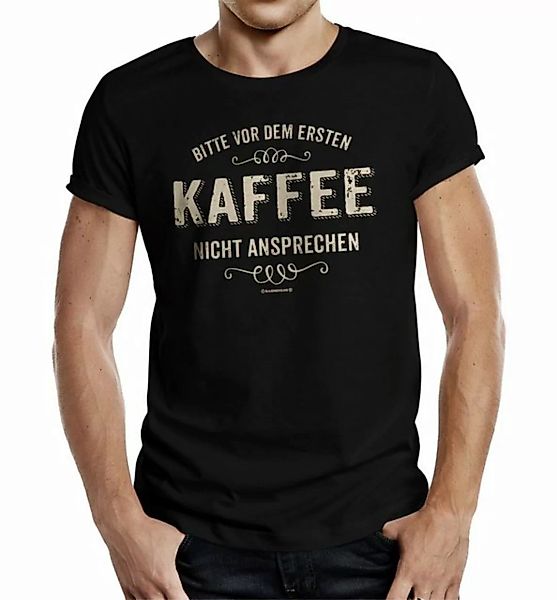 RAHMENLOS® T-Shirt für Morgenmuffel und Kaffeetrinker - vor 1. Kaffee nicht günstig online kaufen