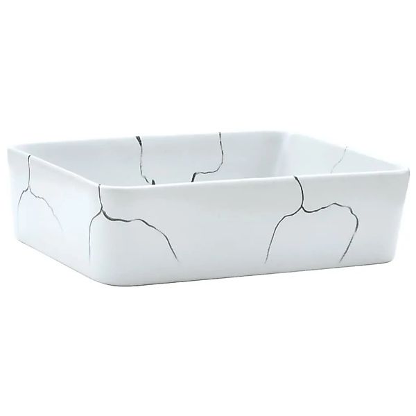 vidaXL Aufsatzwaschbecken Weiß Rechteckig 46x35,5x13cm Keramik 155075 günstig online kaufen