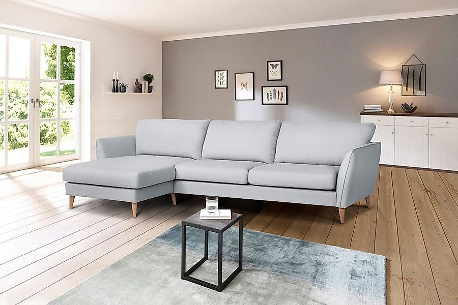 Home affaire Ecksofa "Meersburg, L-Form,", mit Holzfüßen günstig online kaufen