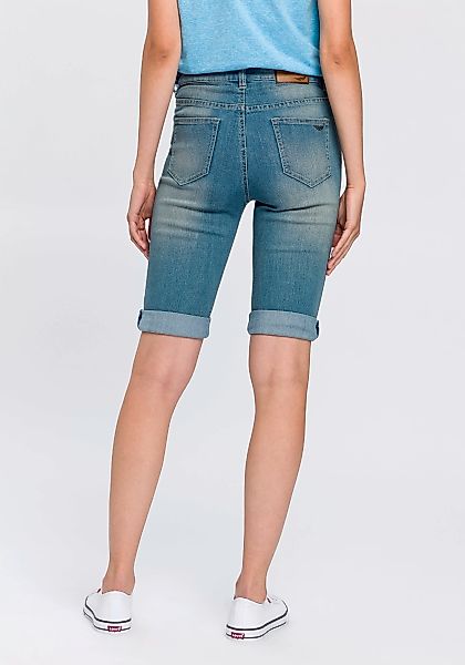 Arizona Jeansbermudas, schmale Passform, krempelbarer Saum, Usedwaschung, h günstig online kaufen