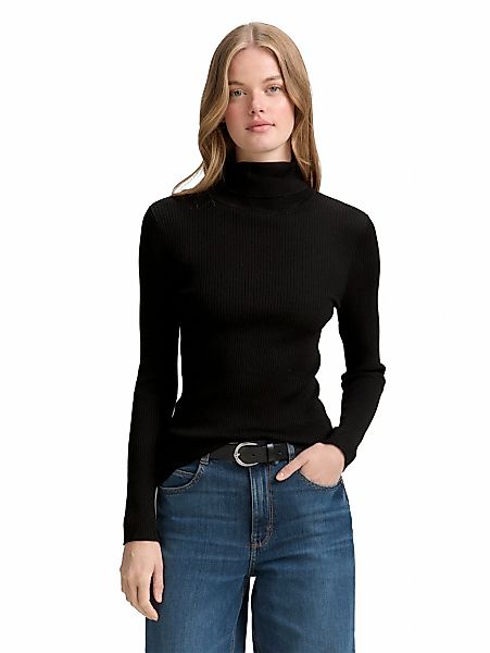 TOM TAILOR Denim Rollkragenpullover, in Strick-Optik günstig online kaufen