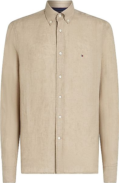 Tommy Hilfiger Hemd Leinen Sandalwood - Größe M günstig online kaufen