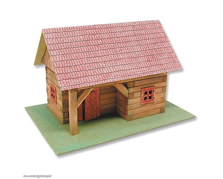 matches21 HOME & HOBBY Blockhaus mit Vordach Kinder ab 11 Jahren Holzbaukas günstig online kaufen