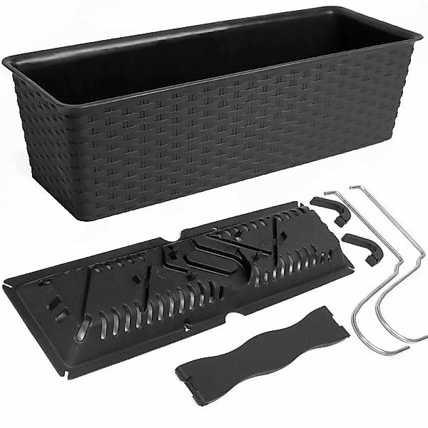 Balkonkasten Ratolla Anthrazit 49x16x17,5cm Bewässerungssystem günstig online kaufen