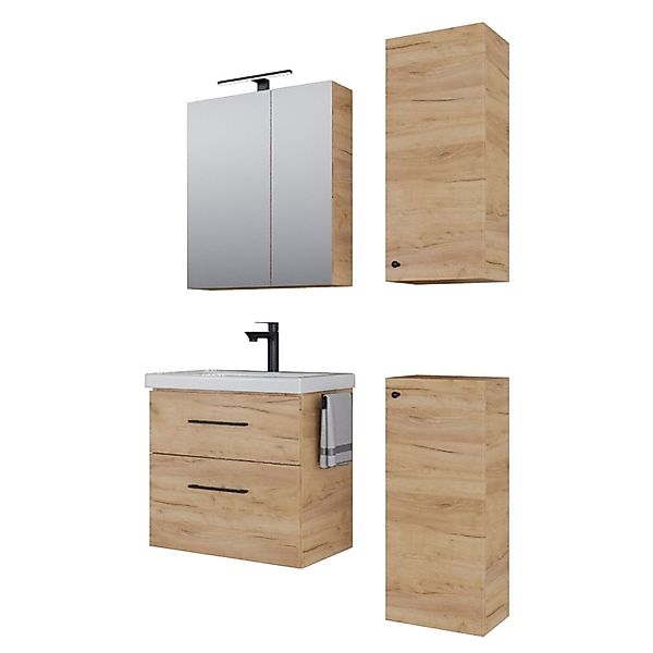 Planetmöbel Badmöbel-Set Badmöbel-Set mit Spiegelschrank 63cm günstig online kaufen
