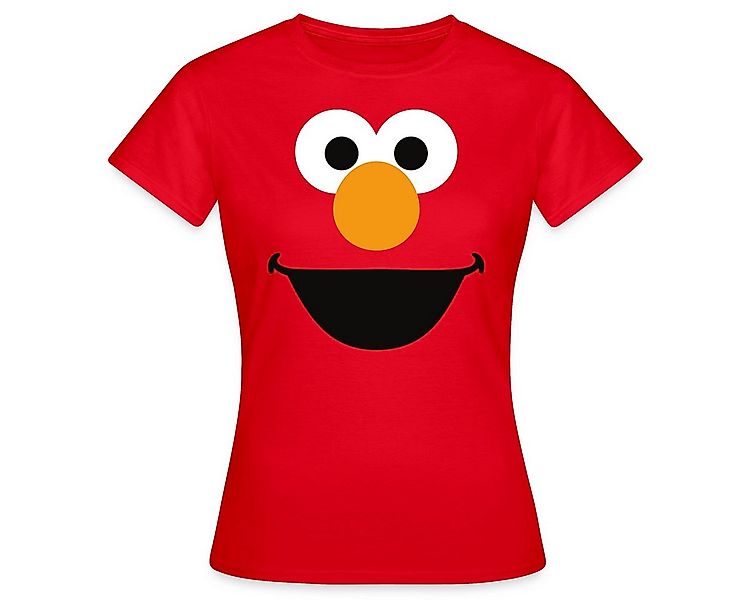 Spreadshirt T-Shirt Sesamstraße Elmo Gesicht Kostüm Frauen T-Shirt (1-tlg) günstig online kaufen