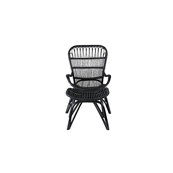 ebuy24 Ella Loungesessel mit Fußhocker Schwarz Fußbank cm H45xB53xT45 Sitzh günstig online kaufen