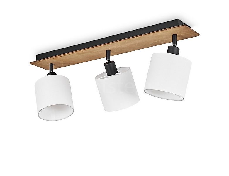 hofstein Deckenleuchte »Costa« Deckenlampe aus Holz/Metall/Stoff in Dunkelb günstig online kaufen