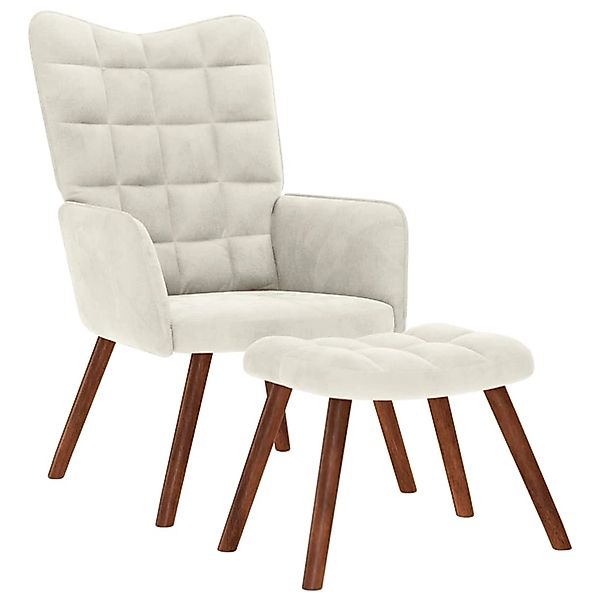 vidaXL Relaxsessel mit Hocker Creme Samt 4016830 günstig online kaufen