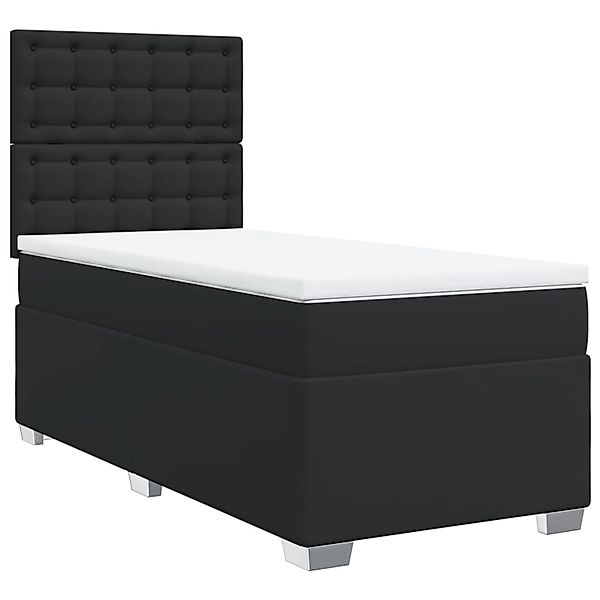 vidaXL Boxspringbett mit Matratze Schwarz 90x190 cm Kunstleder2107888 günstig online kaufen