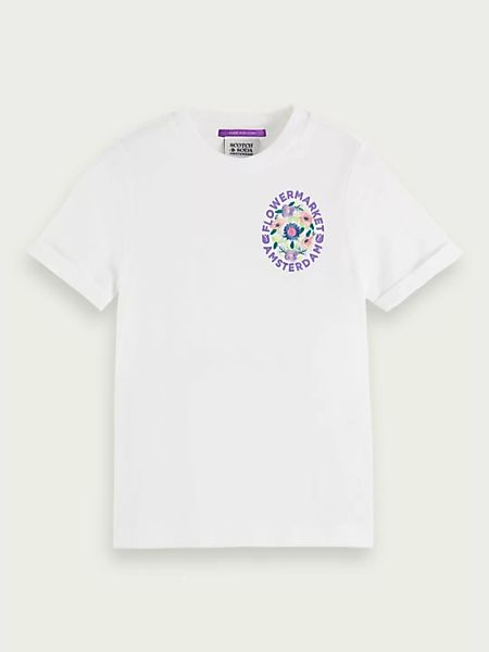 Scotch & Soda Slim Fit T-Shirt mit floraler Stickerei günstig online kaufen