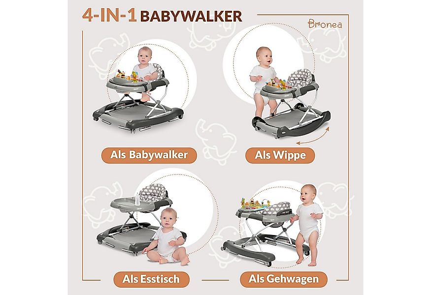 Bronea Lauflernhilfe 4-in-1 Lauflernwagen Gehfrei Baby Schaukel Lauflernhil günstig online kaufen