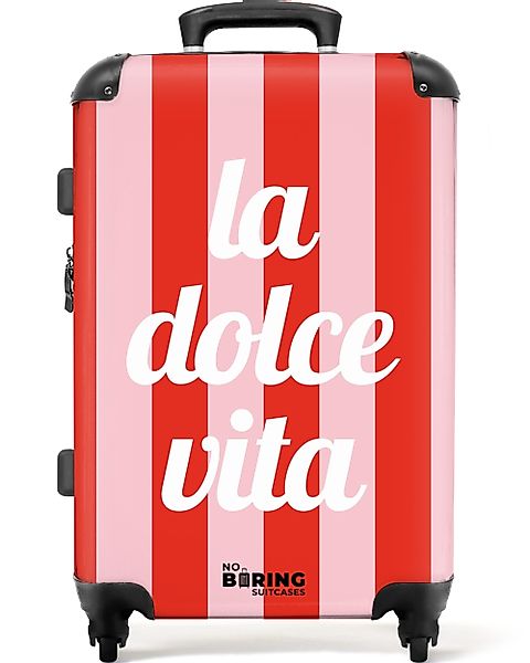 NoBoringSuitcases.com© Hartschalen-Trolley Rote und rosa Streifen günstig online kaufen