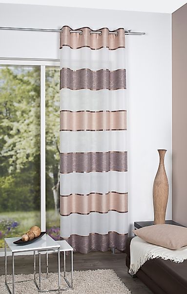 HOME WOHNIDEEN Vorhang "WALTER" Ösen 1 Stk. tlg. Ösenschal WALTER Querstrei günstig online kaufen