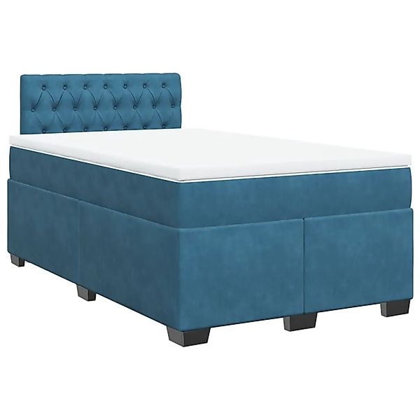 vidaXL Boxspringbett mit Matratze Blau 120x200 cm Samt 3288592 günstig online kaufen