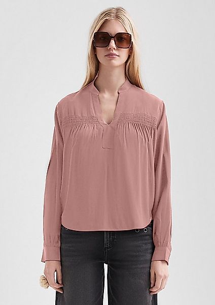 QS Langarmbluse Bluse Feminine Bluse aus Viskose mit Smock-Detail günstig online kaufen