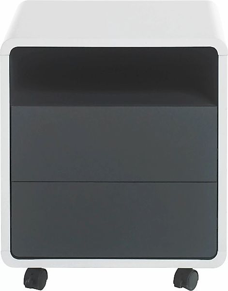 MCA furniture Rollcontainer "Tadeo", weiß matt, Absetzungen in Grau Matt günstig online kaufen