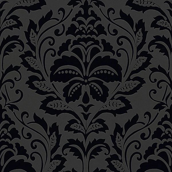 PROFHOME 255426-GU Barock Tapete Ornament Matt Schwarz 0,53 m x 10,05 m 5,3 günstig online kaufen