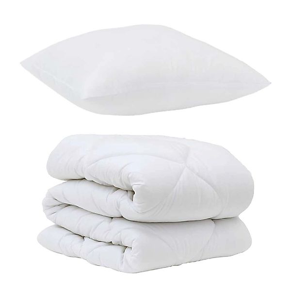 vidaXL Bettdecken Set mit Kissen 2-Tlg Weiß Mikrofaser 3376721 günstig online kaufen