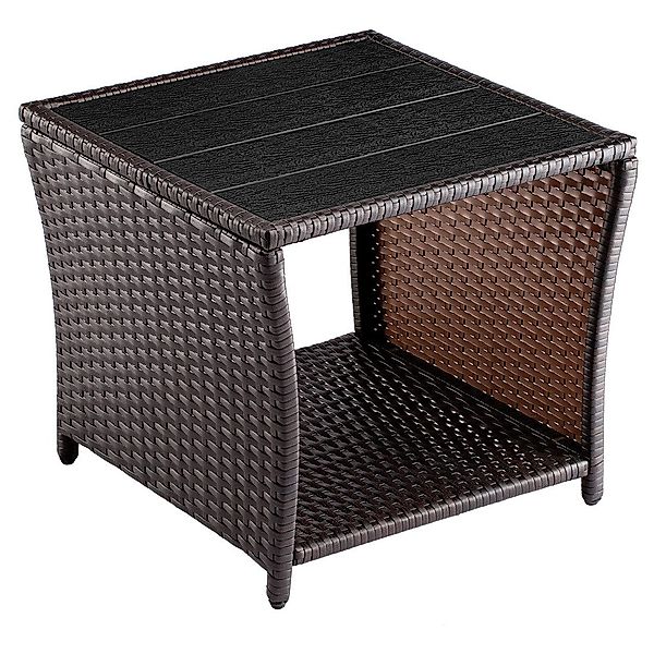 Casaria Beistelltisch (1-St), Polyrattan WPC Tischplatte günstig online kaufen