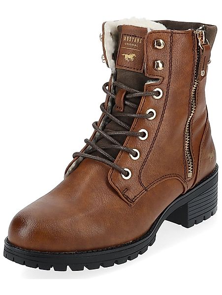 MUSTANG Stiefelette Lederimitat Schnürstiefelette günstig online kaufen
