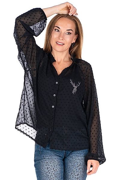 Hangowear Trachtenbluse Trachtenbluse - BERLINDE - schwarz günstig online kaufen