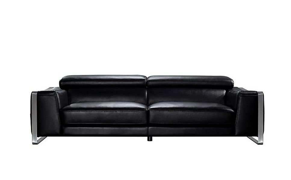 Salottini Polstergarnitur Sofagarnitur Andrea 3/1/1 Leder schwarz, (3-tlg) günstig online kaufen