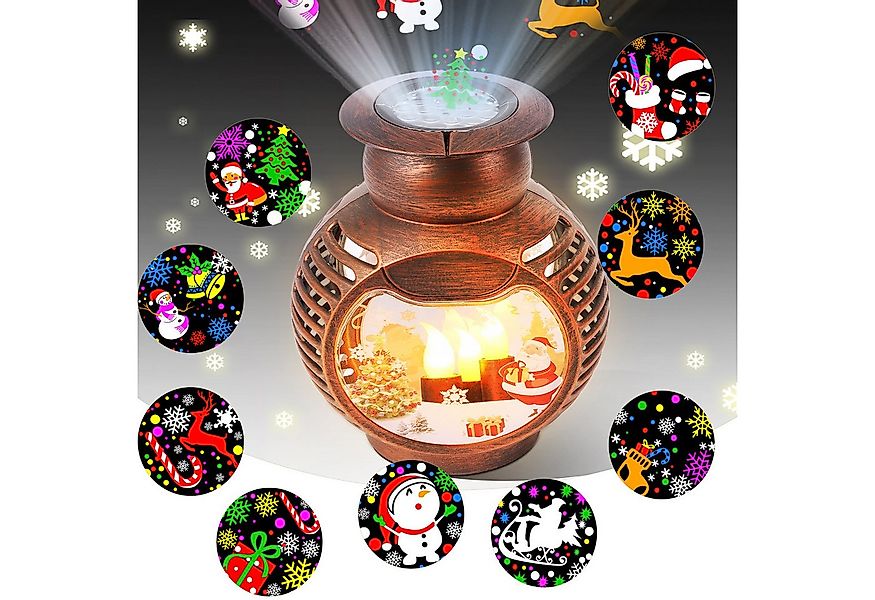 MUPOO Projektionslampe LED Projektor Weihnachtsdeko Laterne 16-in-1-Filmsch günstig online kaufen