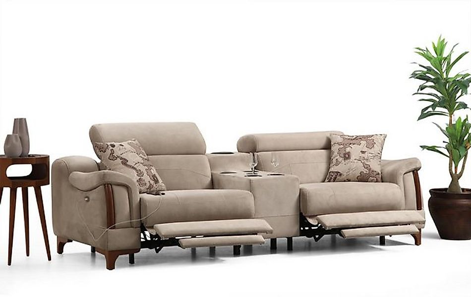 Xlmoebel Sofa 3-teiliges Luxuriöses Wohnzimmer-Ensemble mit Dreisitzer-Sofa günstig online kaufen