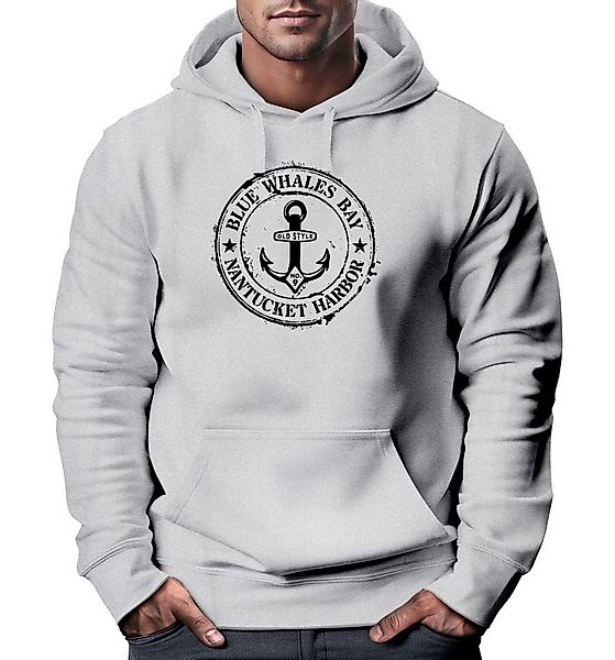 Neverless Hoodie Hoodie Herren maritimes Anker Motiv Anchor Print Vintage S günstig online kaufen